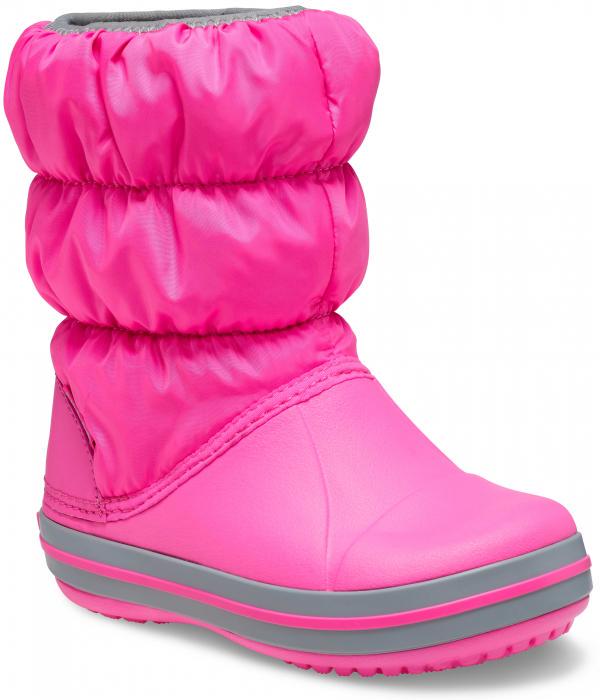 Зимние сапоги Crocs Winter Puff Boot р. С11/EUR 28-29 Electric Pink/Light Grey (9908585) - фото 3