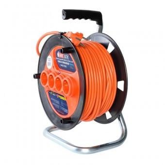 Подовжувач Horoz Electric ПВС 3х1,5 на котушці з кабелем 4 гнізда із заземленням 16А 240В IP20 20 v