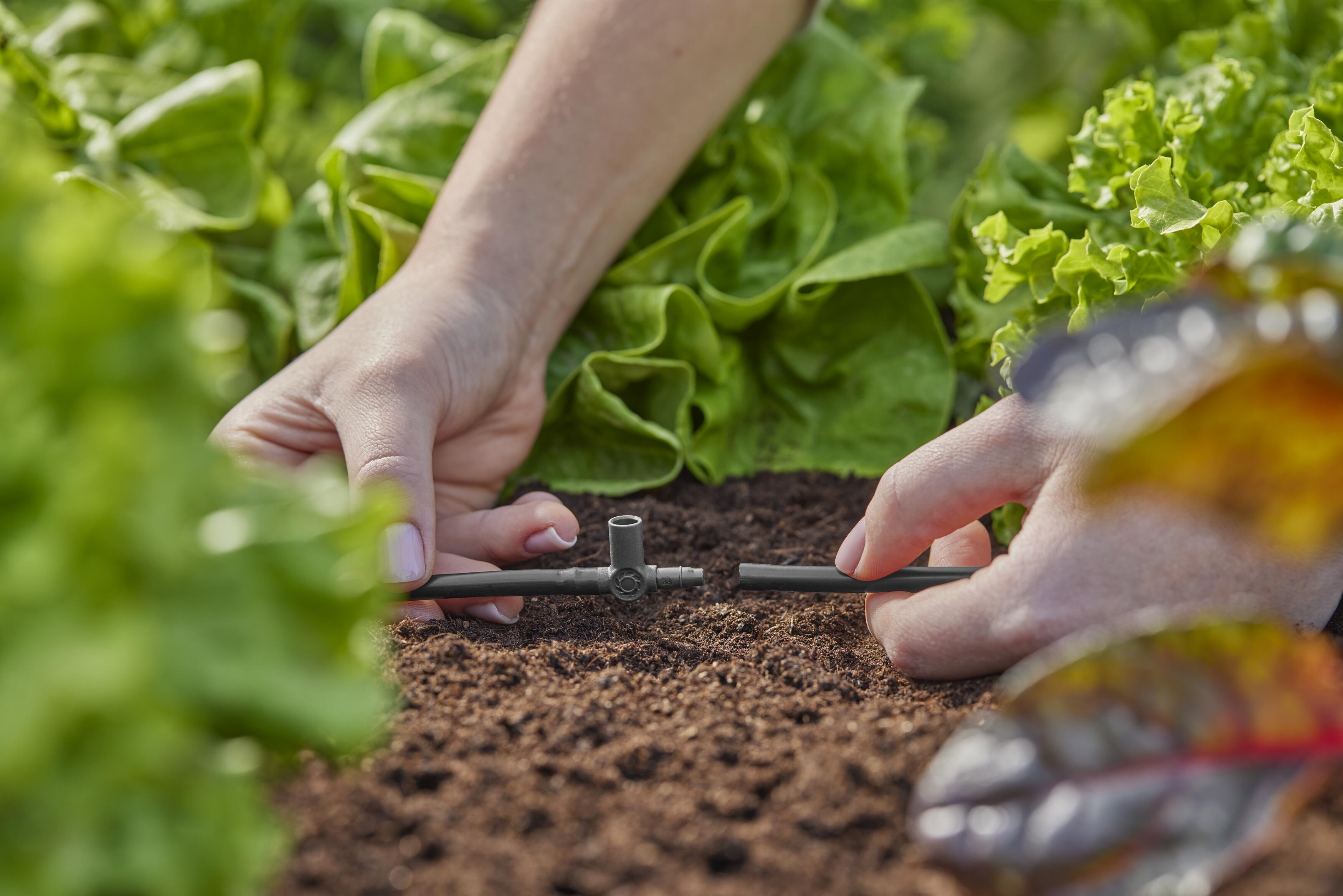 Соединитель Т-образный для микронасадок Gardena Micro-Drip-System для шлангов 4,6 мм 5 шт. (13216-20) - фото 2