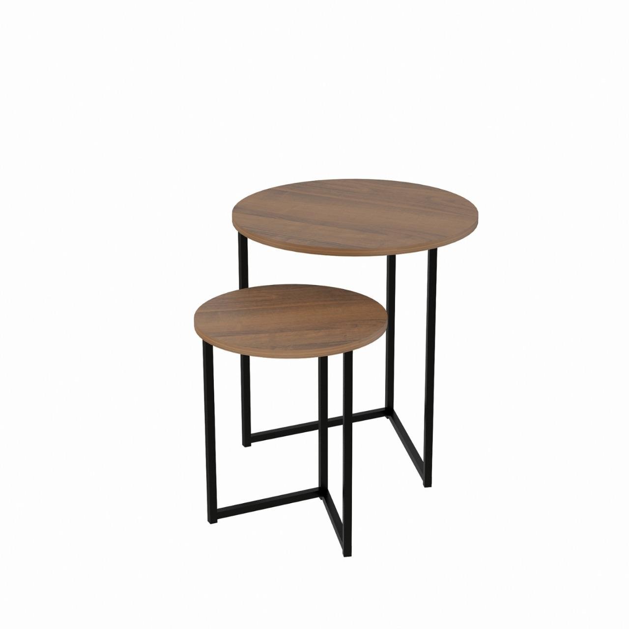 Комплект круглых журнальных столиков Zalizo Lotus 500х500 мм Орех экко Комплект круглых журнальных столиков Zalizo Lotus 500х500 мм Орех экко