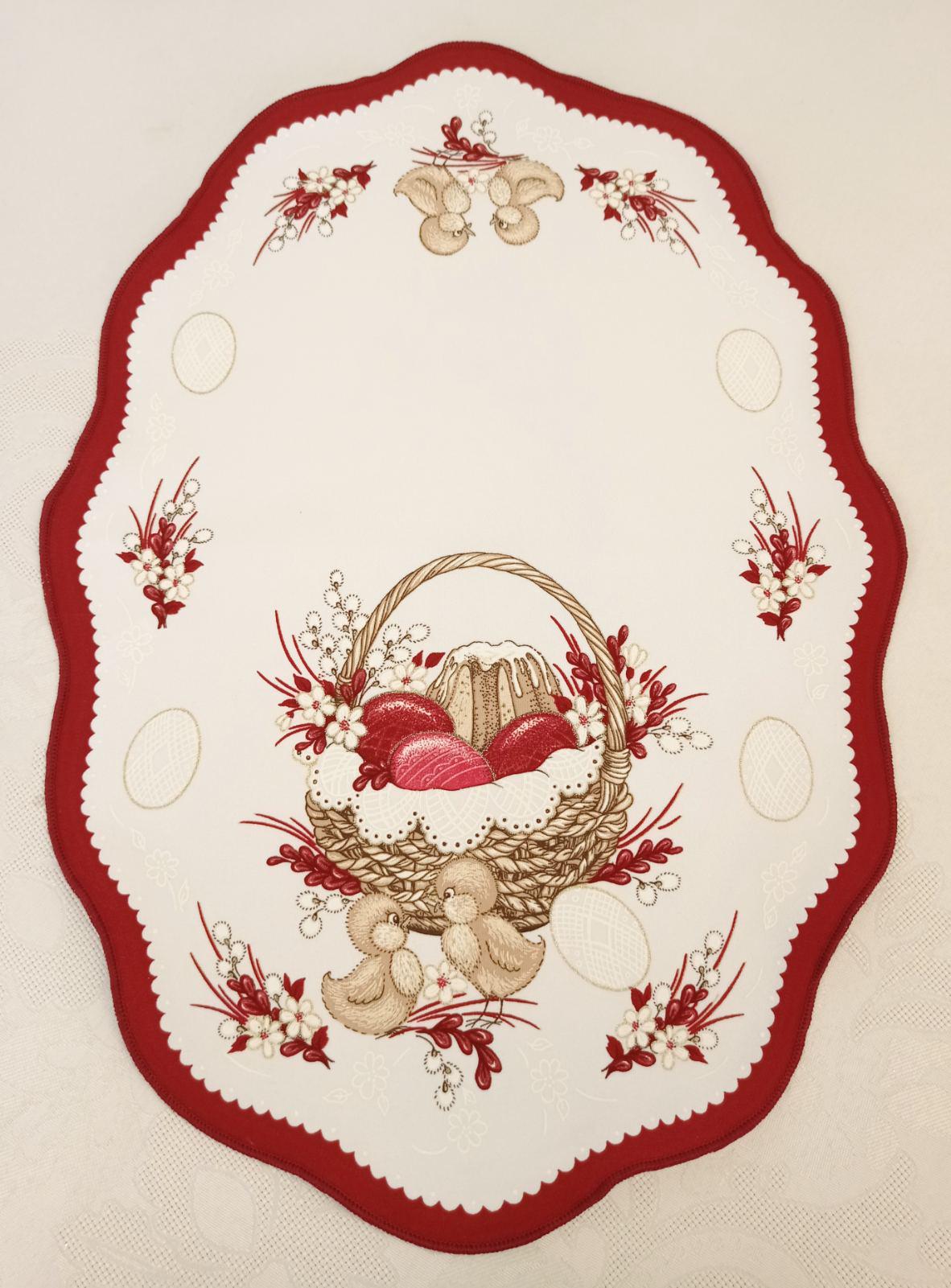 Салфетка пасхальная Print Easter Busket 35x45 см Burgundy White (CN14581)