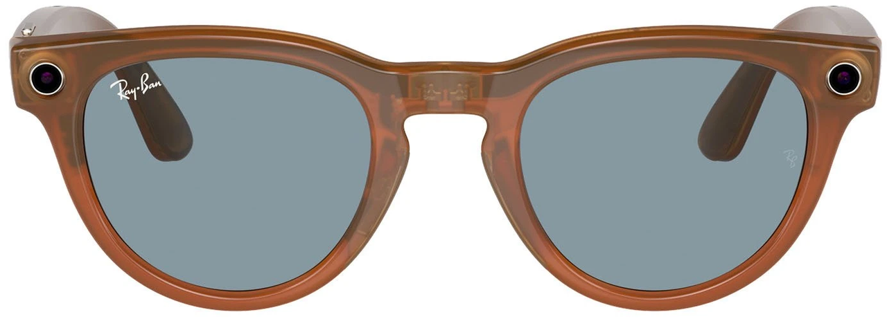 Смарт-очки Ray-Ban Meta Headliner Shiny Caramel Transparent Frame/Teal Blue Lenses RW4009 670680 50-23 - фото 5