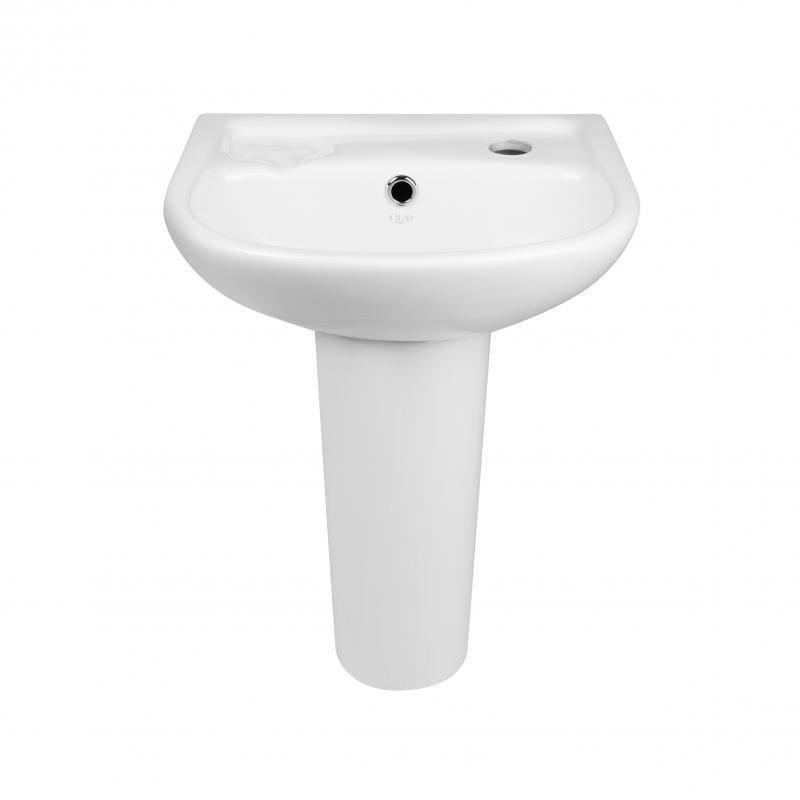 Раковина с пьедесталом Q-tap с донным клапаном Baby QT2311LP304BW  (14261)