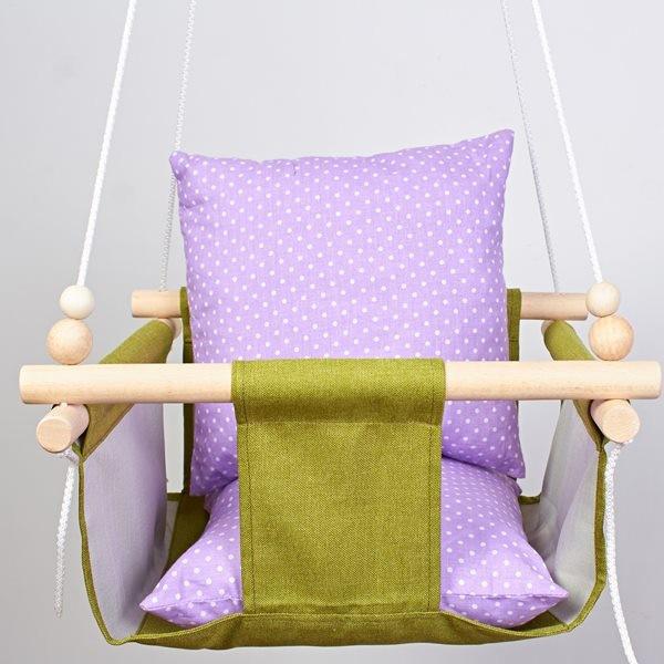 Дитяча гойдалка Infancy Горох Фіолетовий/Зелений (10140355) - фото 2 Дитяча гойдалка Infancy Горох Фіолетовий/Зелений (10140355) - фото 2