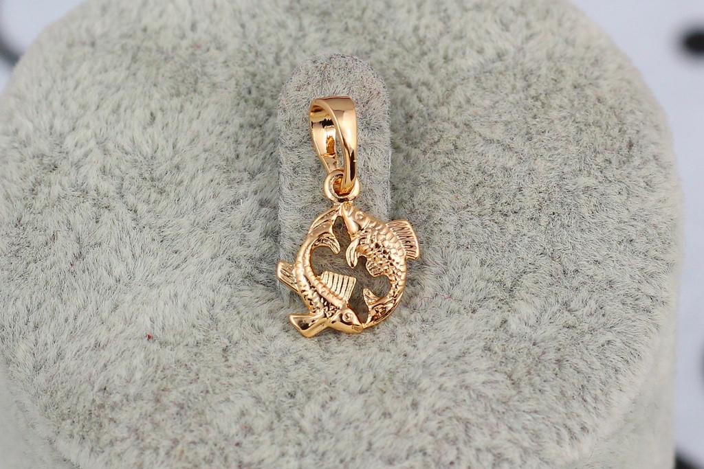 Кулон зодіак Xuping Jewelry Риби 1,2 см Золотистий (2177228860)