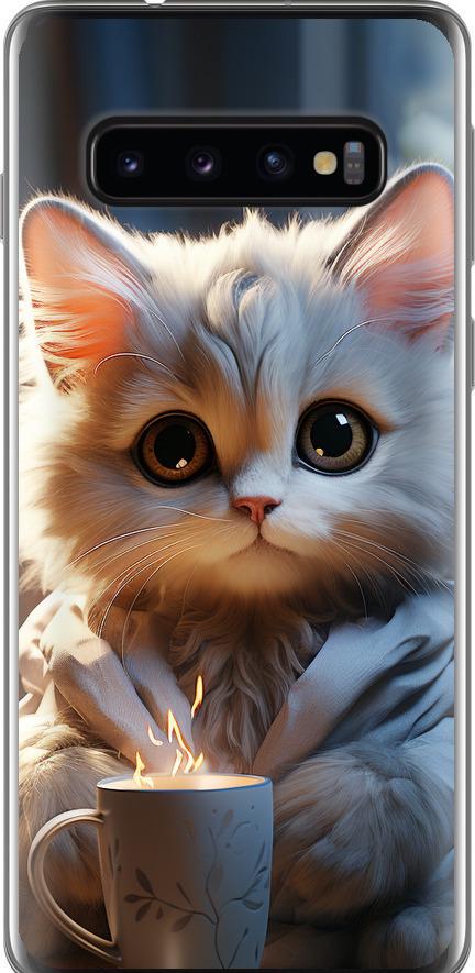 Чехол на Samsung Galaxy S10 White cat (5646t-1640-42517)