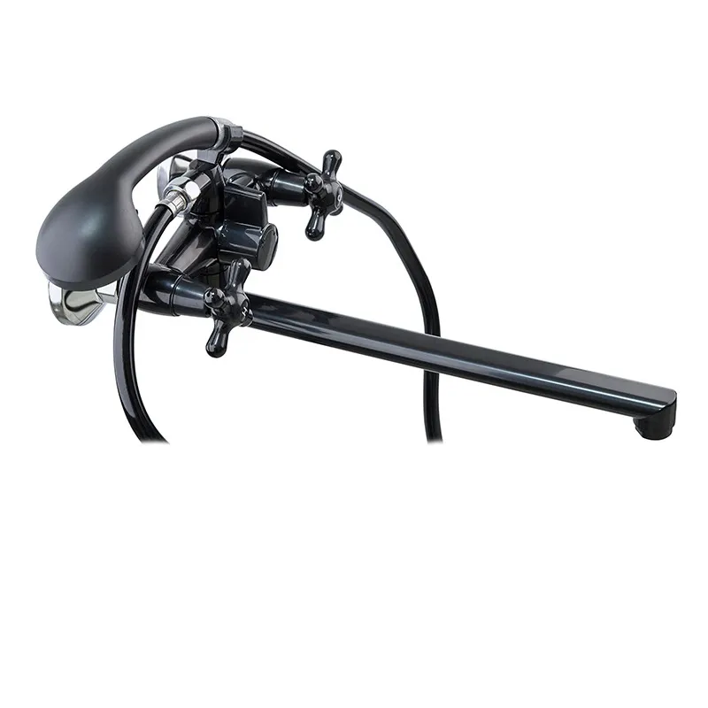 Смеситель для ванны PLAMIX Sirius-140 со шлангом и лейкой Black (PM0638)