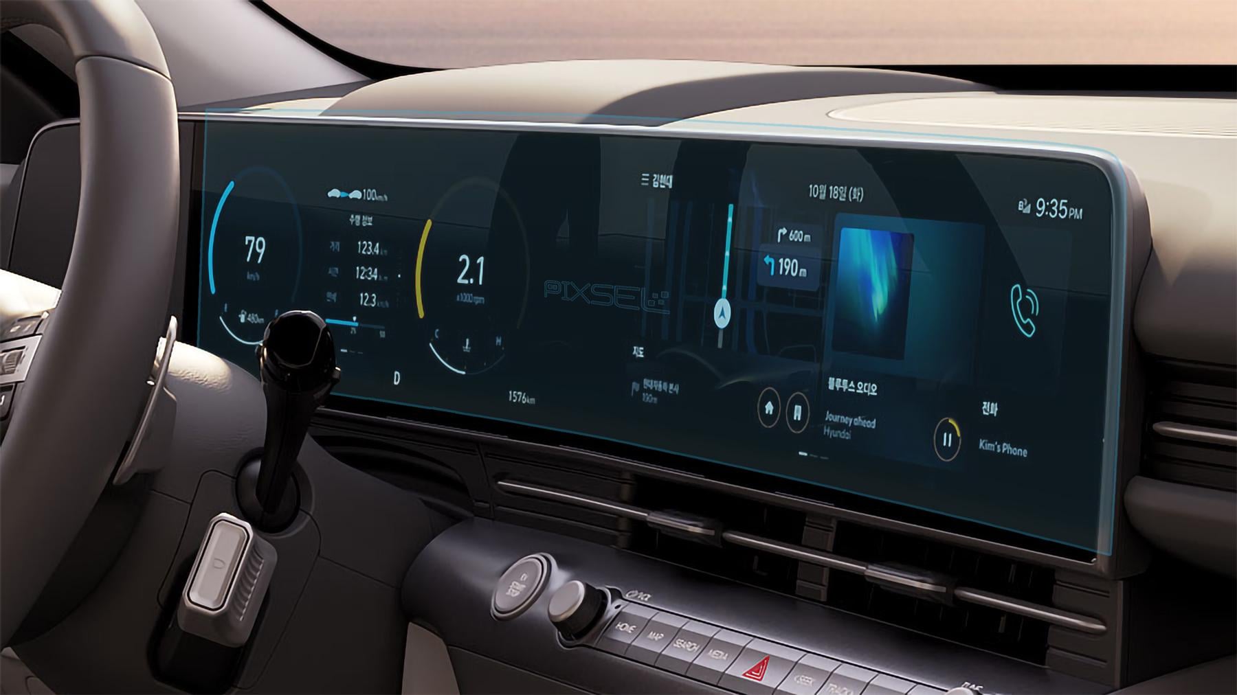 Скло захисне Pixsel гібридне глянець на монітор Hyundai Kona Electric 27,2“ 2023