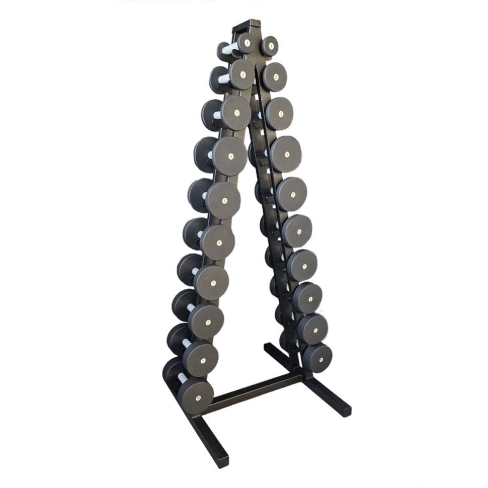 Набор гантелей Newt ряда 20 шт со стойкой Черный (ML-144-K-64)