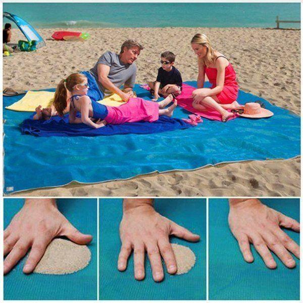 Килимок для пляжу Beach Mat-7712 антипісок 200х200 см Блакитний (017975) - фото 5