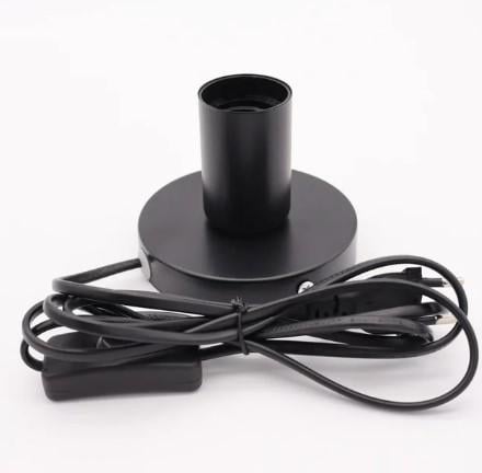 Бра BASE E27 настенное на 1-лампу с проводом с выключателем и вилкой Черный