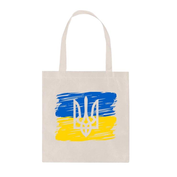 Эко-сумка шопер с принтом Мой флаг повседневная Белый