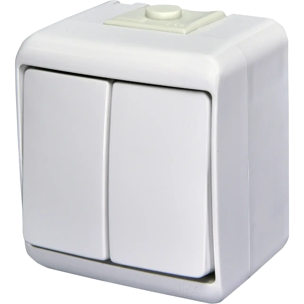 Вимикач 2-клавішний накладний Білий IP 54 ETI Hermetics 4668001 (2983439705) Вимикач 2-клавішний накладний Білий IP 54 ETI Hermetics 4668001 (2983439705)