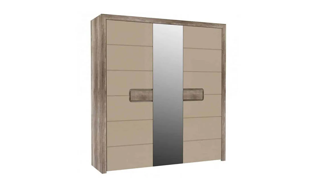 Шкаф 3-дверный Tiziano TZMS83 Дуб античный/Бежевый глянец (731124) Шкаф 3-дверный Tiziano TZMS83 Дуб античный/Бежевый глянец (731124)