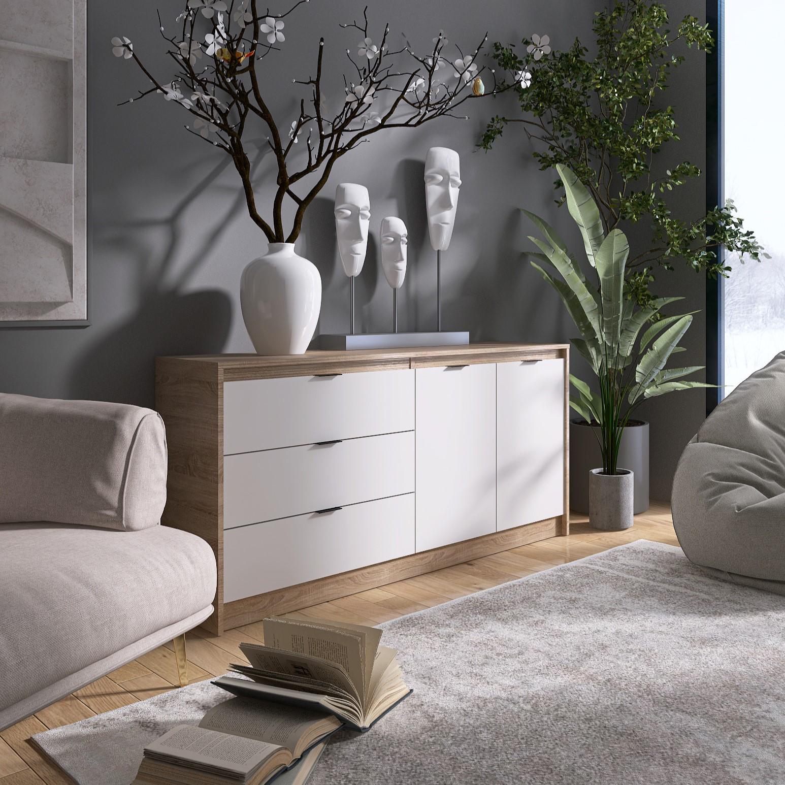 Комод Everest Сити 1500 1502х380х746 мм Сонома/Белый (11415) - фото 5