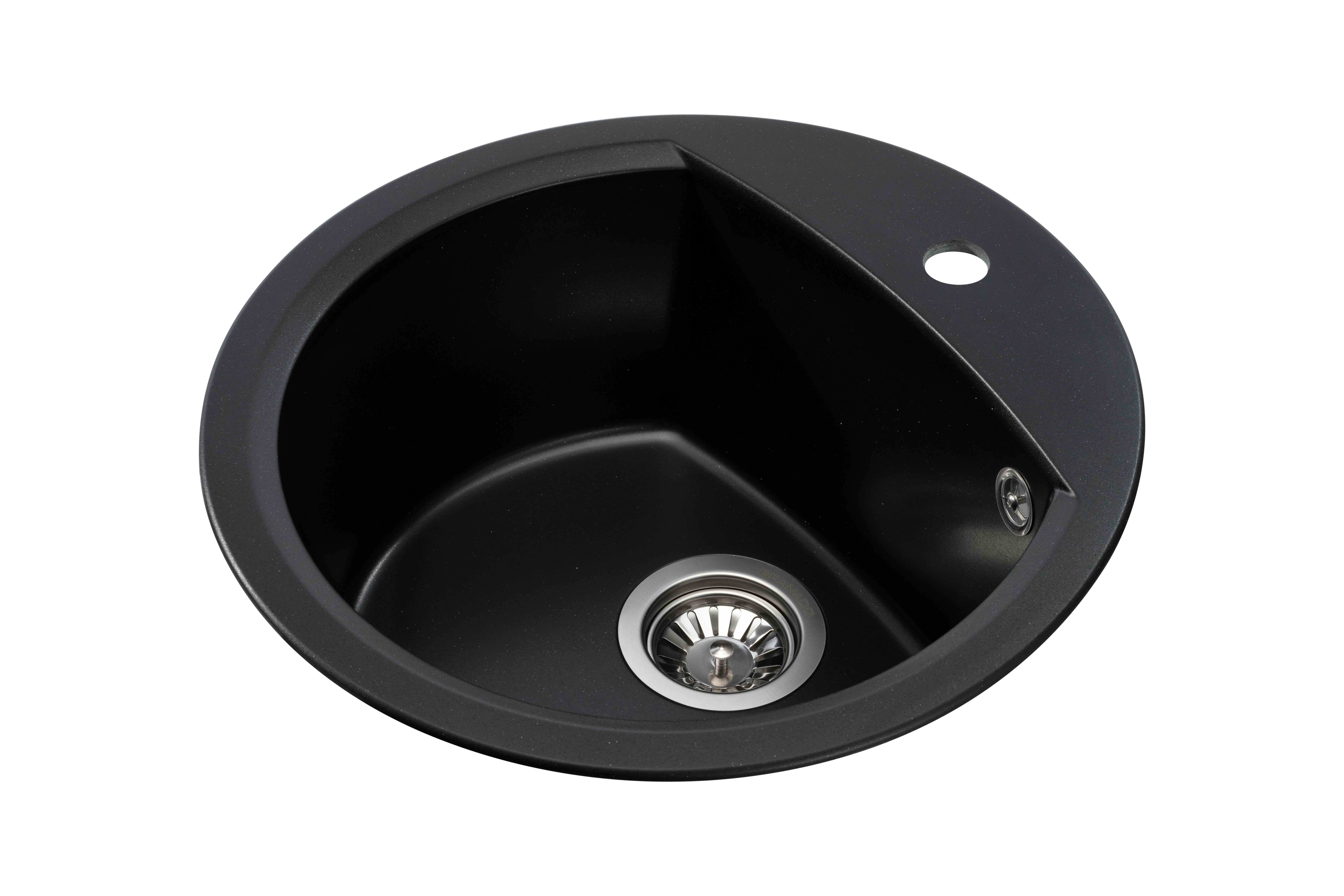 Мийка для кухні Granado Ronda 490х470х200 мм Black shine - фото 2 Мийка для кухні Granado Ronda 490х470х200 мм Black shine - фото 2