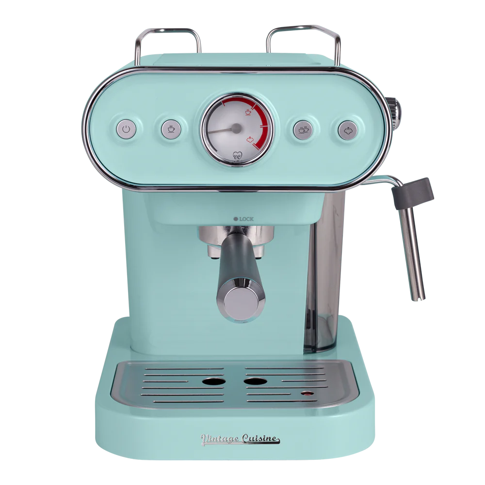 Кавомашина ріжкова Vintage Cuisine 15 бар із насадкою для спінювання 1,2 л М'ятний - фото 1 Кавомашина ріжкова Vintage Cuisine 15 бар із насадкою для спінювання 1,2 л М'ятний - фото 1