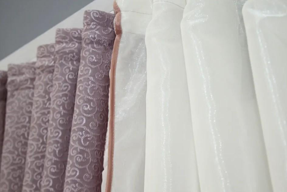 Фіранка кухонна 400х170 см Пудровий/Молочний (111к) - фото 4 Фіранка кухонна 400х170 см Пудровий/Молочний (111к) - фото 4