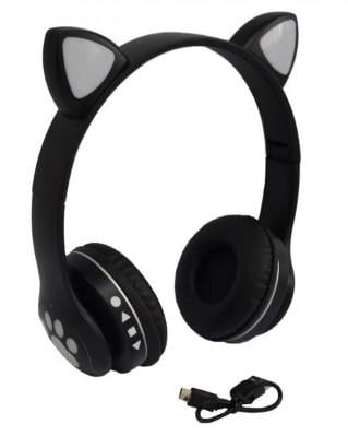 Навушники бездротові Cat Ear Black VZV-23M з котячими вушками та підсвічуванням Чорний - фото 3 Навушники бездротові Cat Ear Black VZV-23M з котячими вушками та підсвічуванням Чорний - фото 3