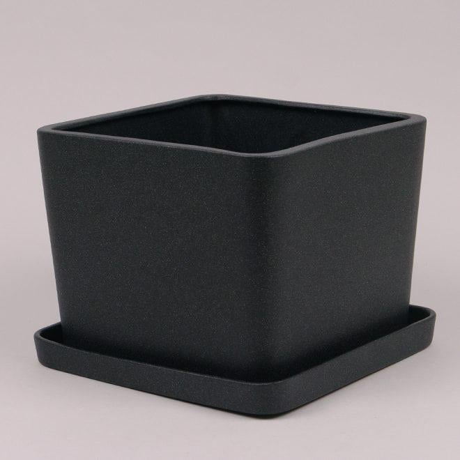 Горшок керамический Flora Квадрат крошка 2 л Черный (10401)