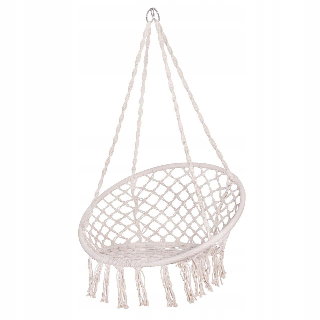 Крісло-гойдалка підвісне Springos SPR0020 79x80 см плетене для дому та саду до 150 Biege