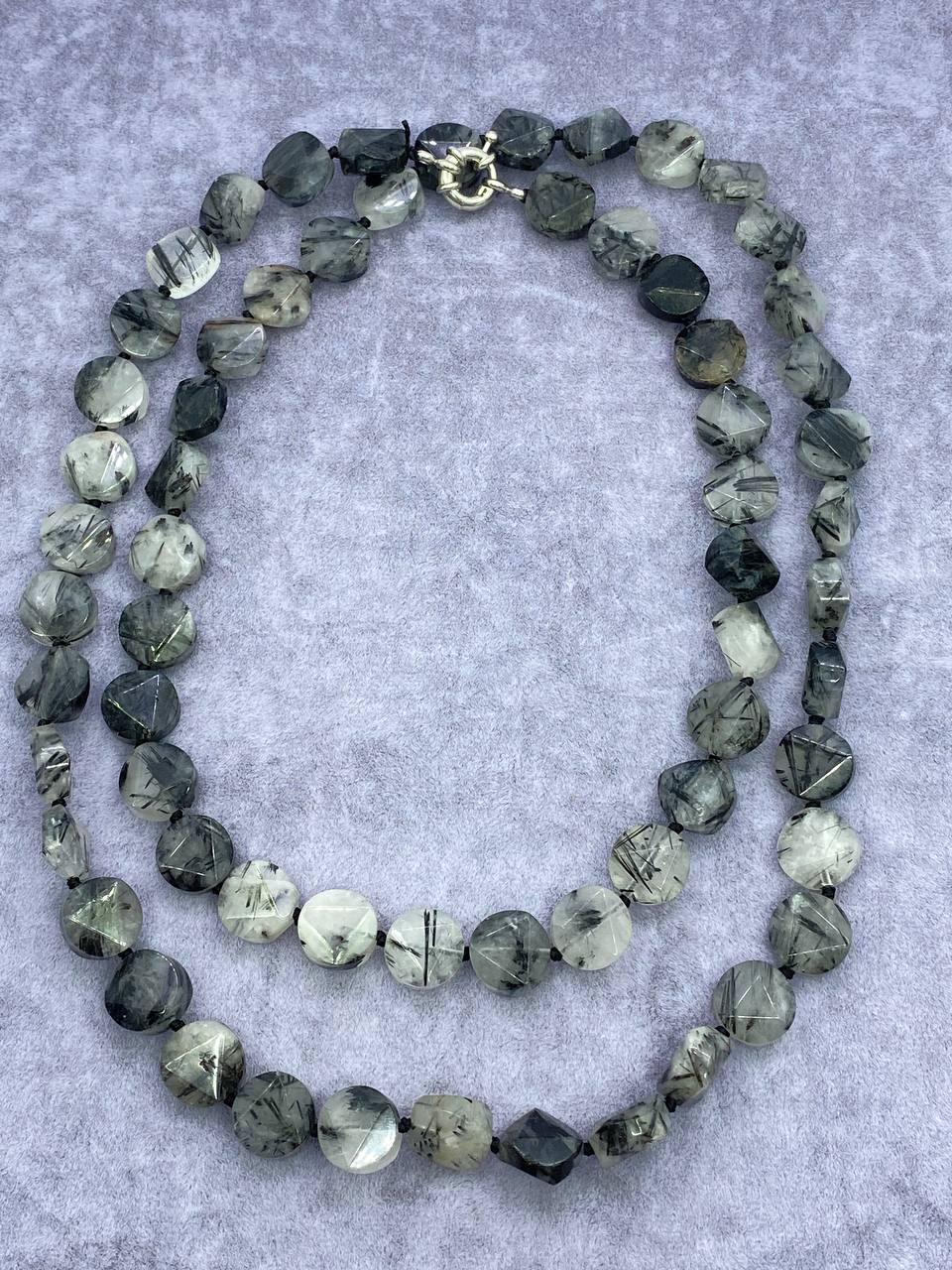 Бусы рутиловый кварц 88 см Разноцветный (9990)