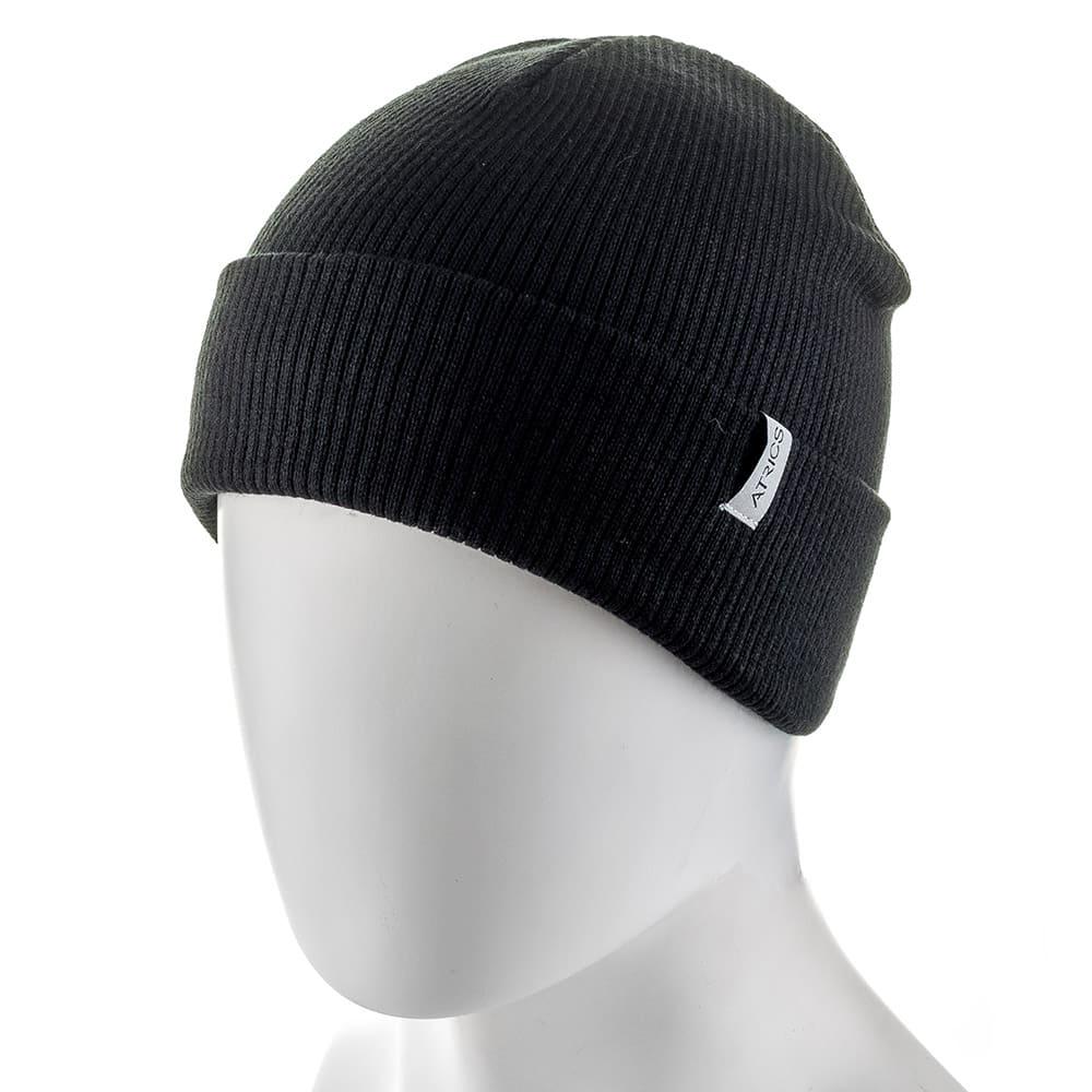 Шапка Actrics MH728 из хлопка двойная на манжете Черный