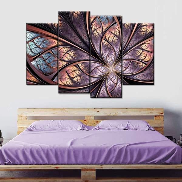 Модульная картина KIL Art Абстрактный цветок из четырех частей 129x90 см (M4_L_129)
