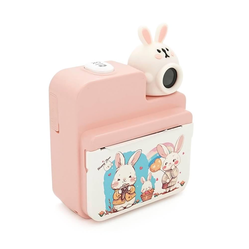 Фотоапарат дитячий JD30 Кролик з функцією миттєвого термодруку екран IPS 3'' Type-C Pink (35184)