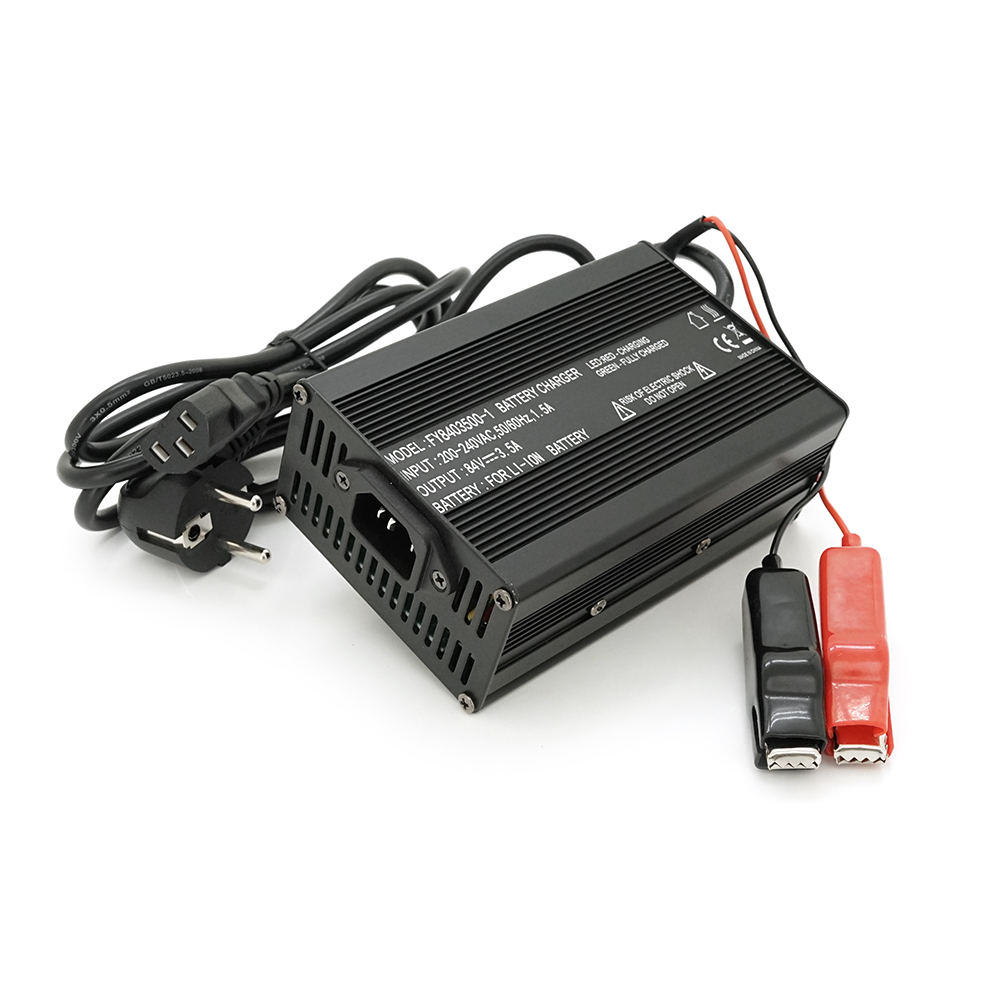 Зарядное устройство для аккумуляторов Li-Ion 72V84V 20S 3,5A с крокодилами 135x90x50 мм (YUT_V9269)