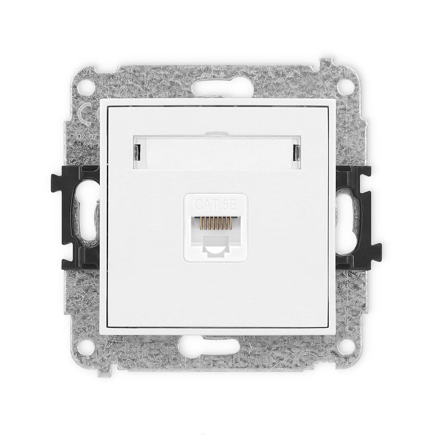 Розетка компьютерная Karlik Mini RJ45 cat 5E Белый матовый (25MGK-1)