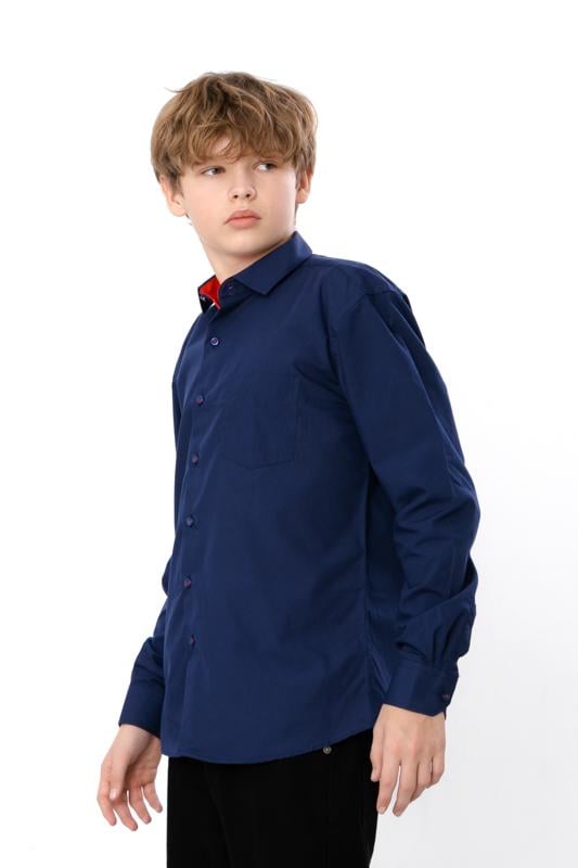 Сорочка класична з довгим рукавом для хлопчика Носи Своє р. 29 Темно-синій (15970)