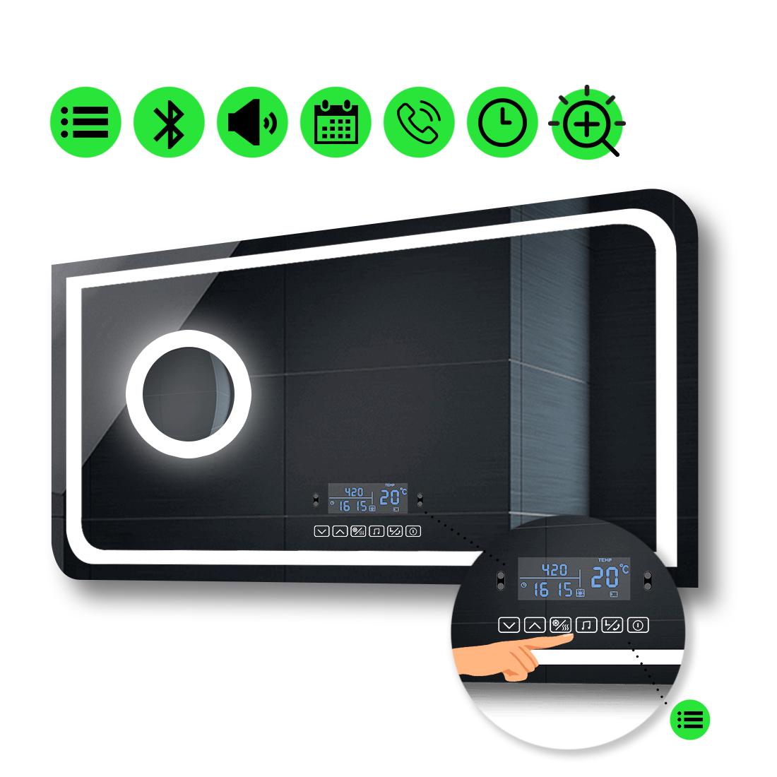 Зеркало с LED подсветкой Noemi с Smart-блоком и линзой с подсветкой 60x70 см (noemi18)