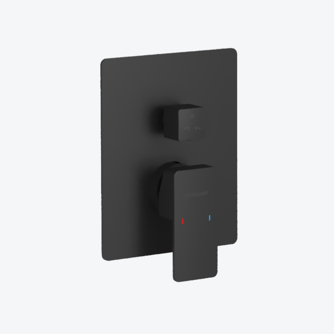 Смеситель для ванны и душа Excellent Keria скрытого монтажа 3 функциональный Черный матовый