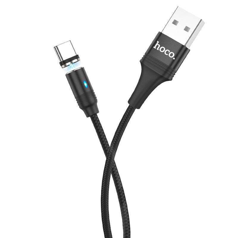 USB кабель магнитный Hoco U76 Fresh Type C 1,2 м Черный - фото 2