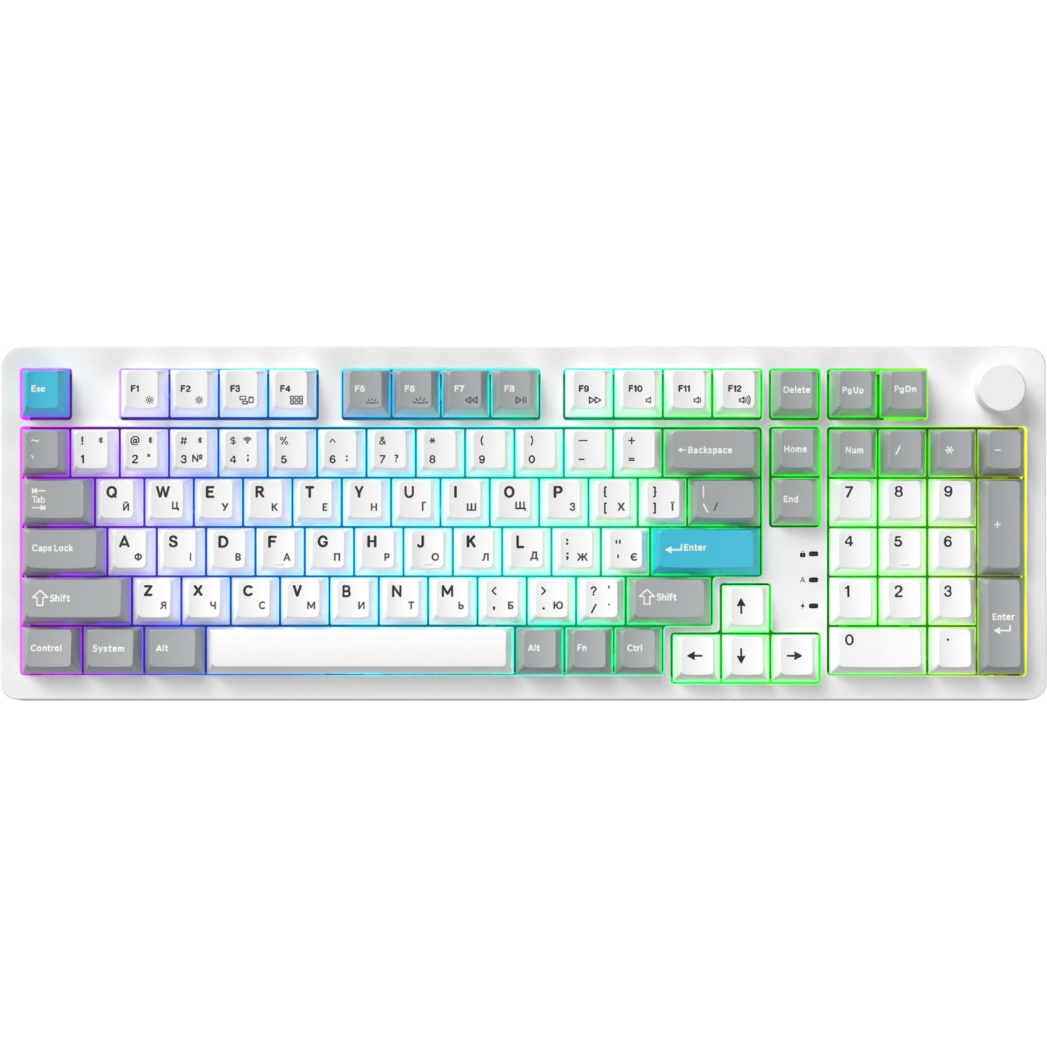 Клавиатура беспроводная механическая GamePro Asgard Drakkar 96 клавиш Keychron Super Red RGB ENG/UKR White (MK305WH)
