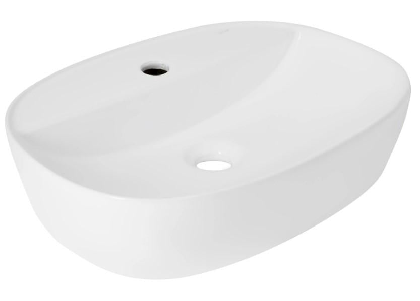 Раковина накладная Qtap Scorpio 500x380x120 мм овальная без донного клапана White (QT14116533W)