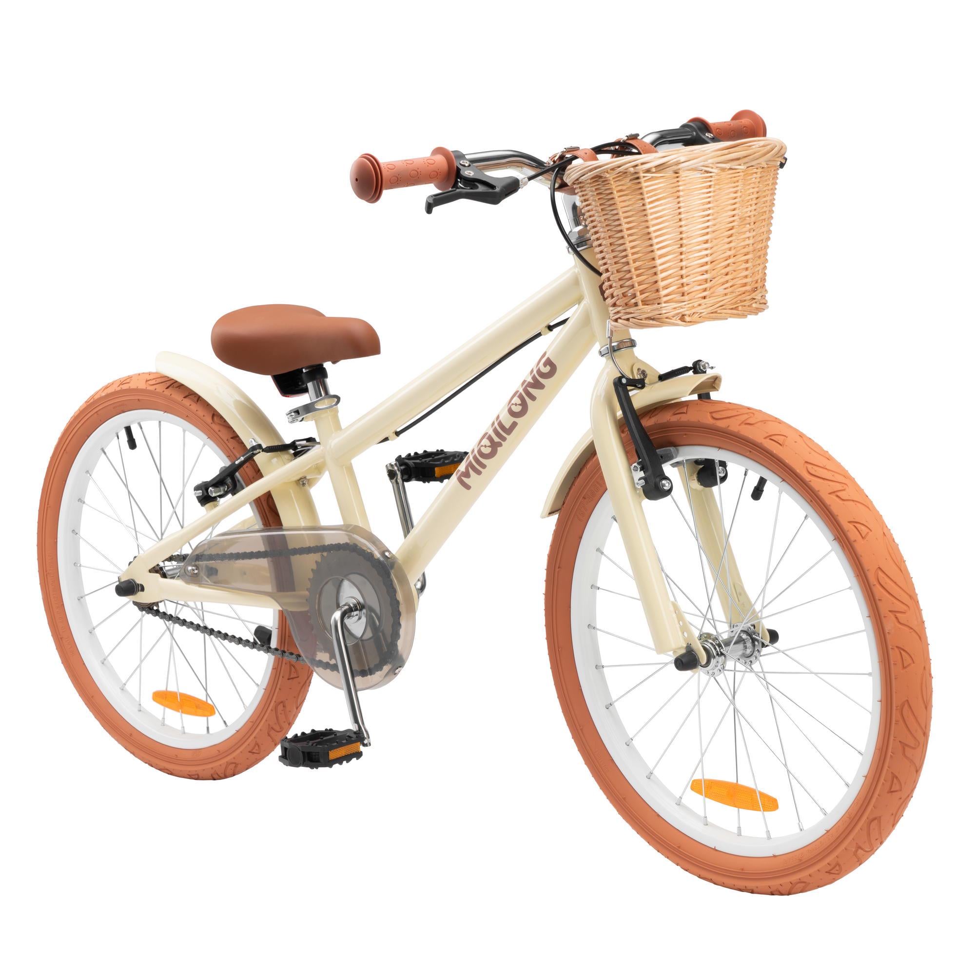 Велосипед для дітей Miqilong RM 20" ротанговий кошик Бежевий (RBB-RM20-BEIGE)
