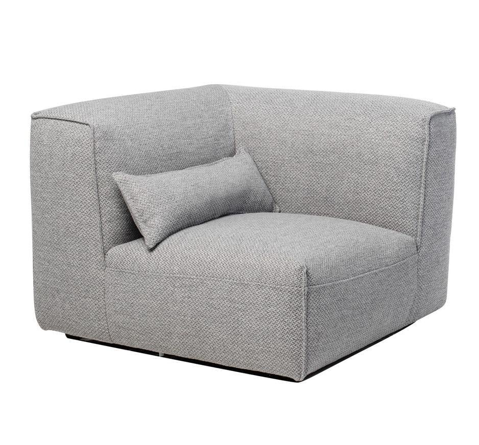 Диван угловой внутренний модуль для кабинета, гостиной Vetro Mebel Рим 870х940х680 дерево/ткань цвет серебристо-серый