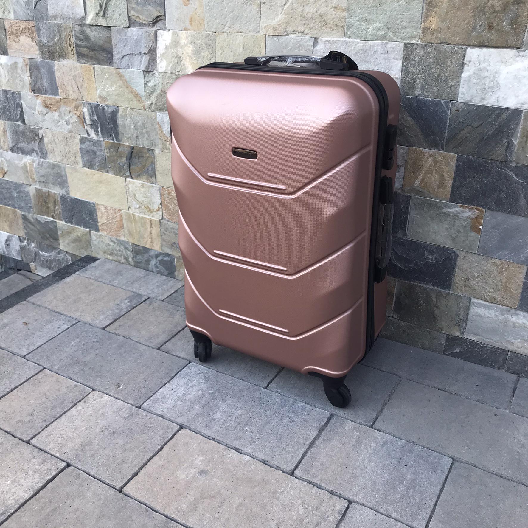 Валіза дорожня Wings 147 з полікарбонату М 65х43х26 см Рожеве золото (10880620) - фото 2