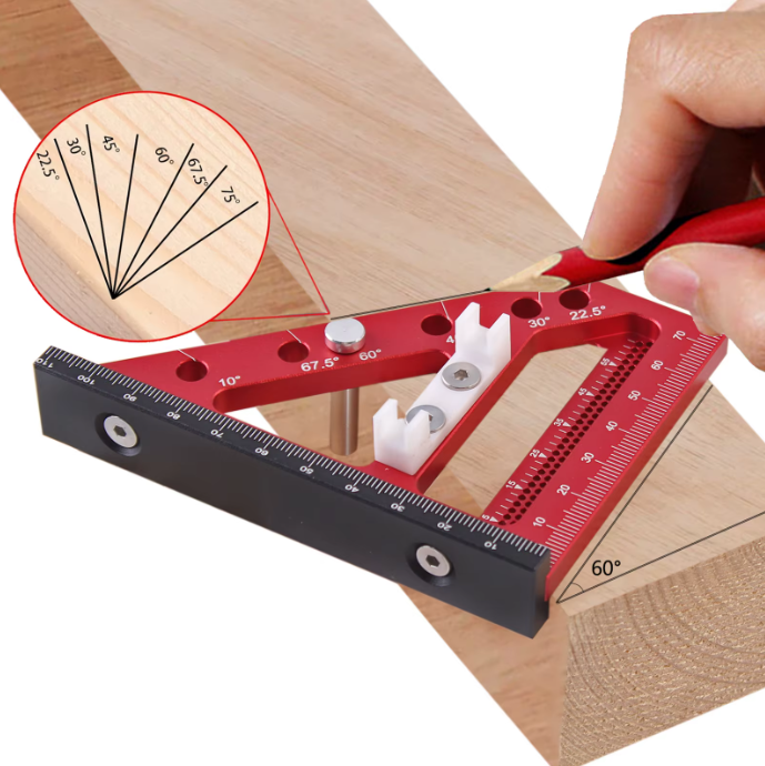 Угольник-линейка 3D алюминиевый 110 мм 22,5-90° алюминиевый (1005007613201314) - фото 7 Угольник-линейка 3D алюминиевый 110 мм 22,5-90° алюминиевый (1005007613201314) - фото 7