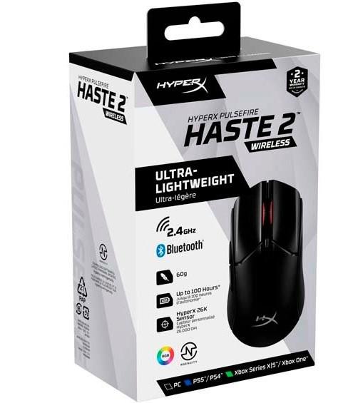 Мышка игровая HyperX Pulsefire Haste 2 RGB-подсветка комбинированное подключение Bluetooth USB 1,8 м Black (627021) - фото 9