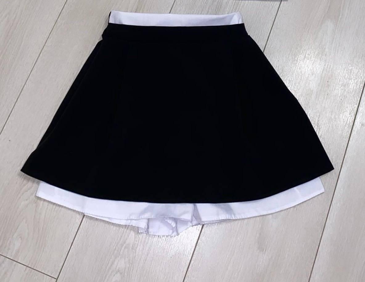 Юбка-шорты на резинке школьная Kids на девочку 140 см Черный (0684)