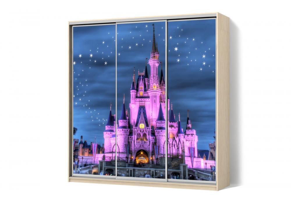 Шкаф-купе Luхe 3 двери ФМП/ФМП/ФМП рисунок De046 CLS-III 2400х2300х600 мм Дуб молочный (38506)