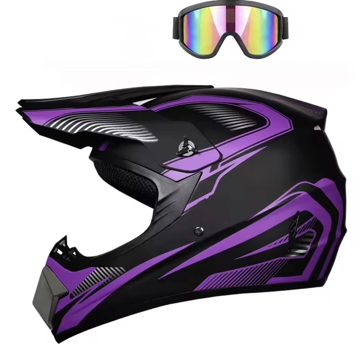 Мотошлем для бездорожья Cross-Enduro с очками кросс/эндуро (0009/2 -М-)