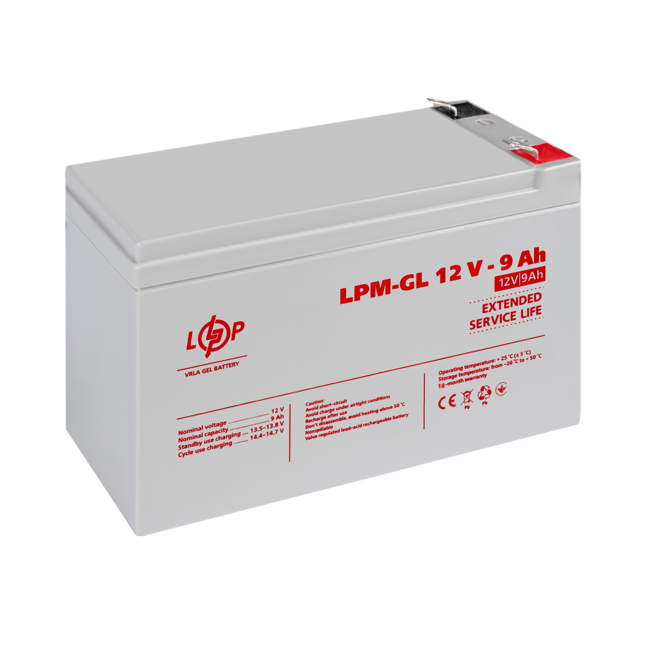 Аккумулятор гелевый LPM-GL 12V-9 Ah - фото 3 Аккумулятор гелевый LPM-GL 12V-9 Ah - фото 3