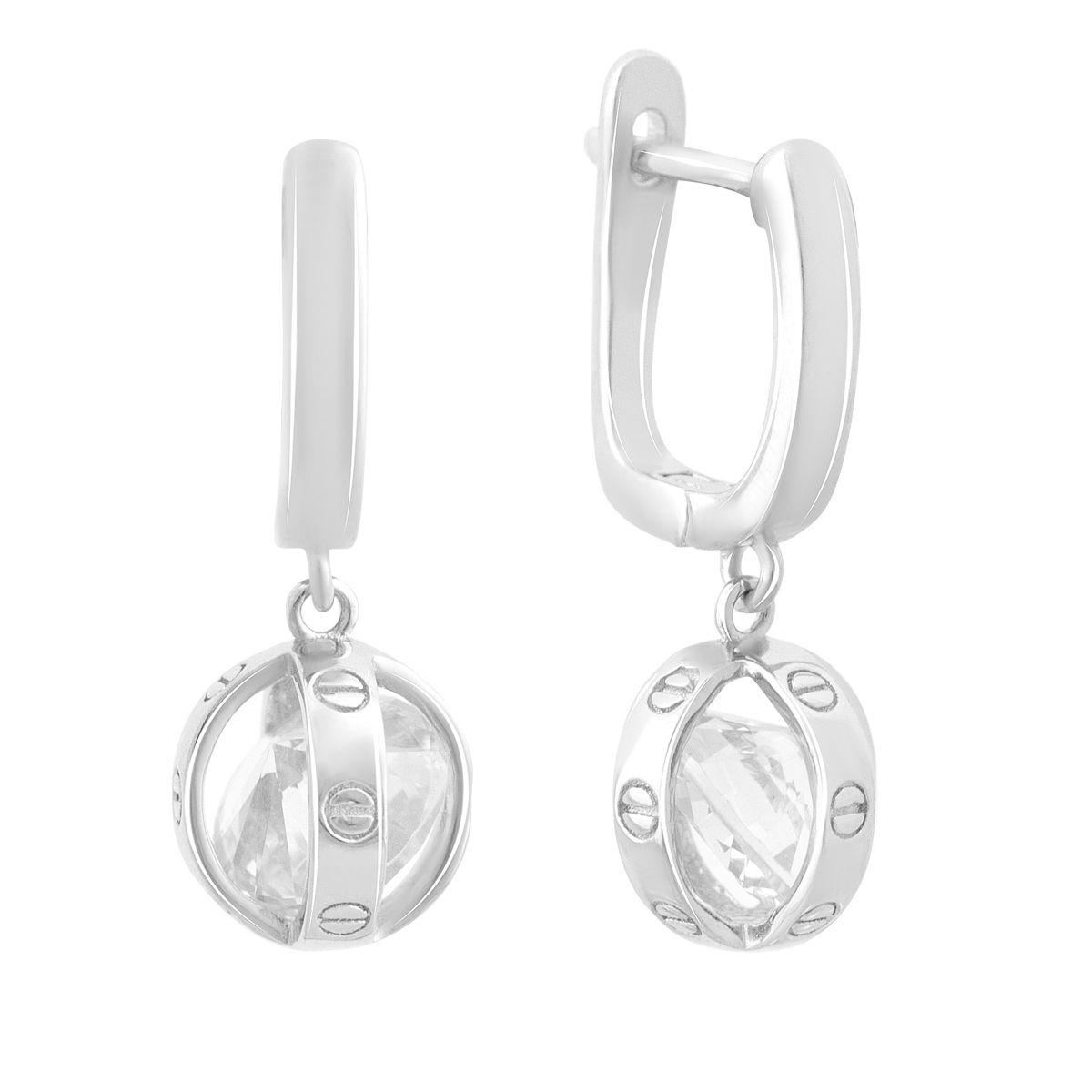 Серьги серебряные с фианитами (2144397)