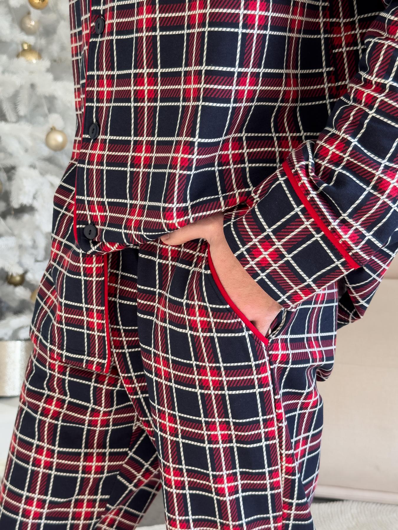 Мужская теплая пижама COSY с начесом Oxford L Красный (KMW40) - фото 5 Мужская теплая пижама COSY с начесом Oxford L Красный (KMW40) - фото 5