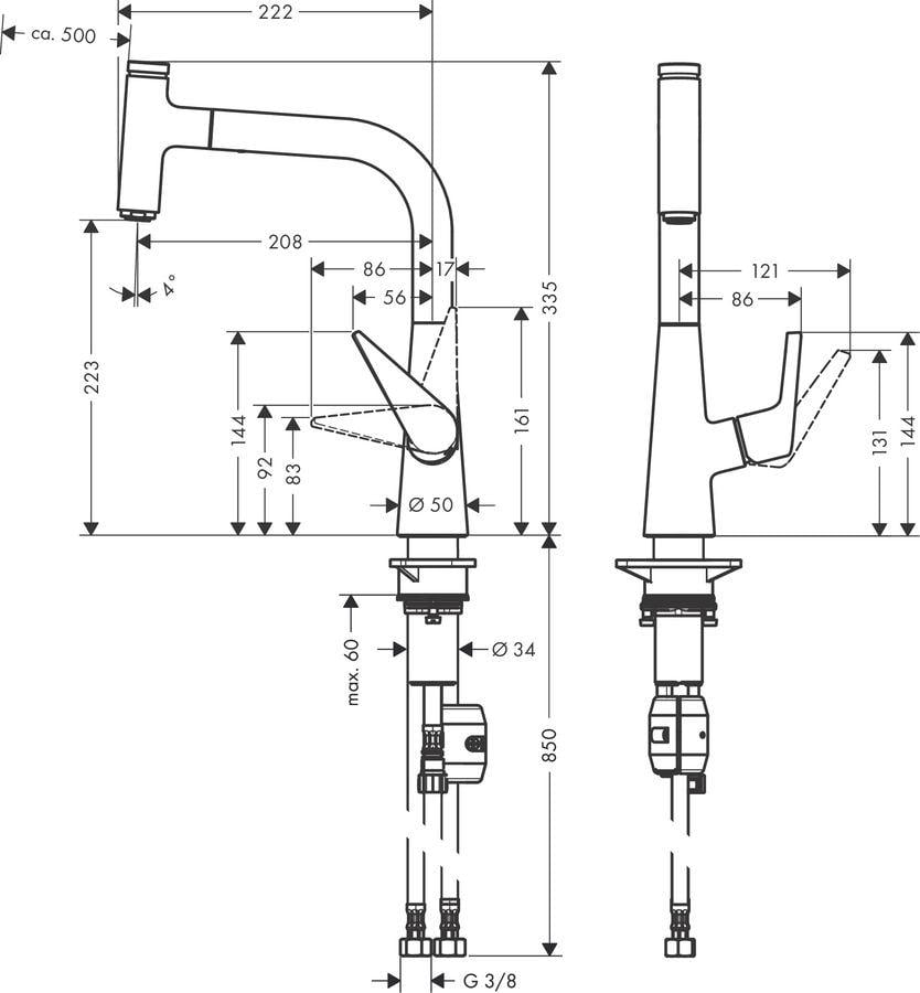 Смеситель для кухни Hansgrohe Talis Select M51 220 1Jet (72822000) - фото 3