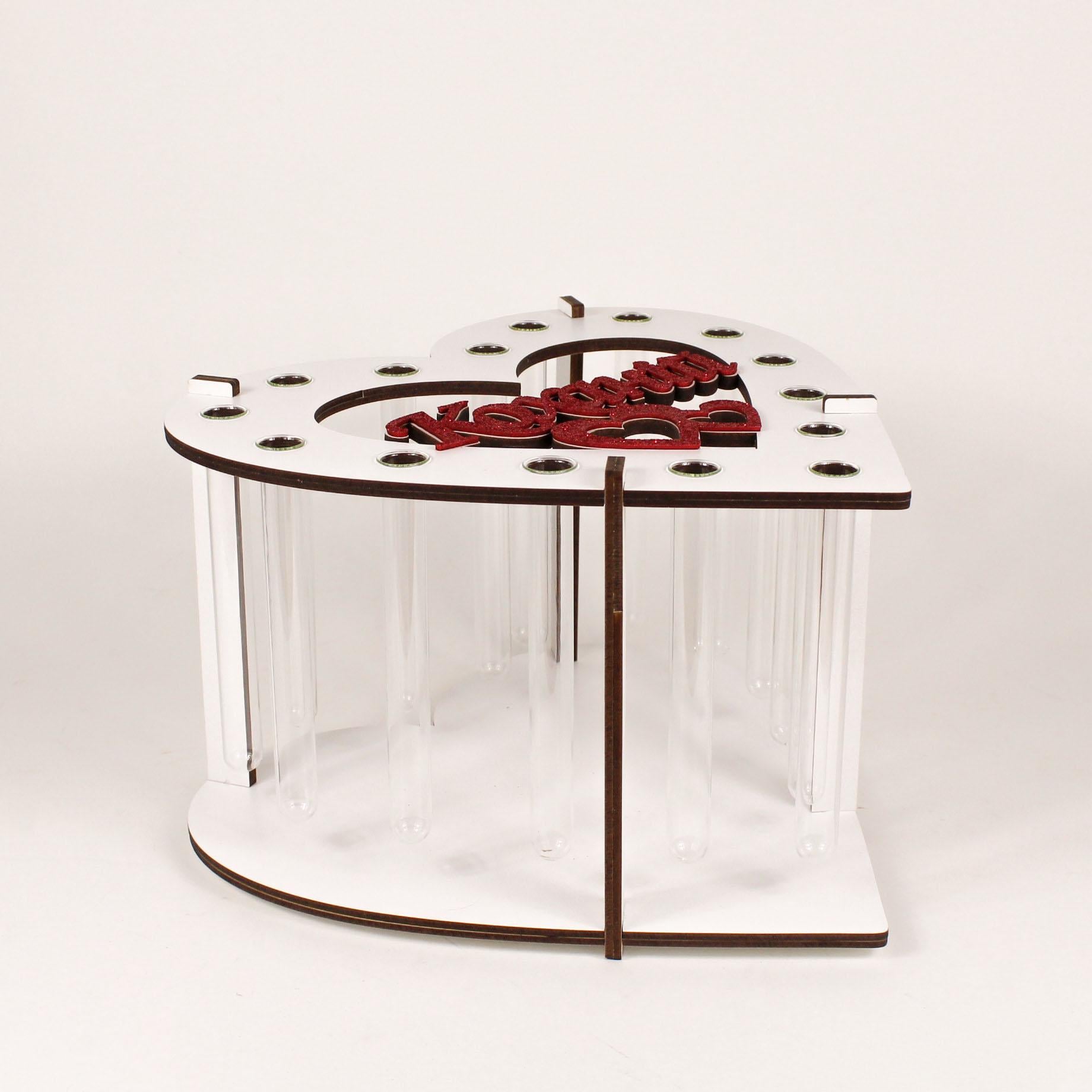 Підставка глітер"Коханій" Серце 15 колбочок (4534)